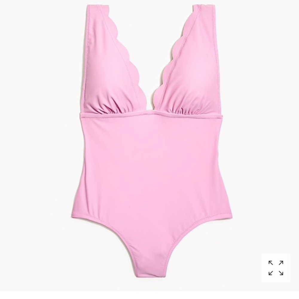Jcrew scalloped pink swimsuit